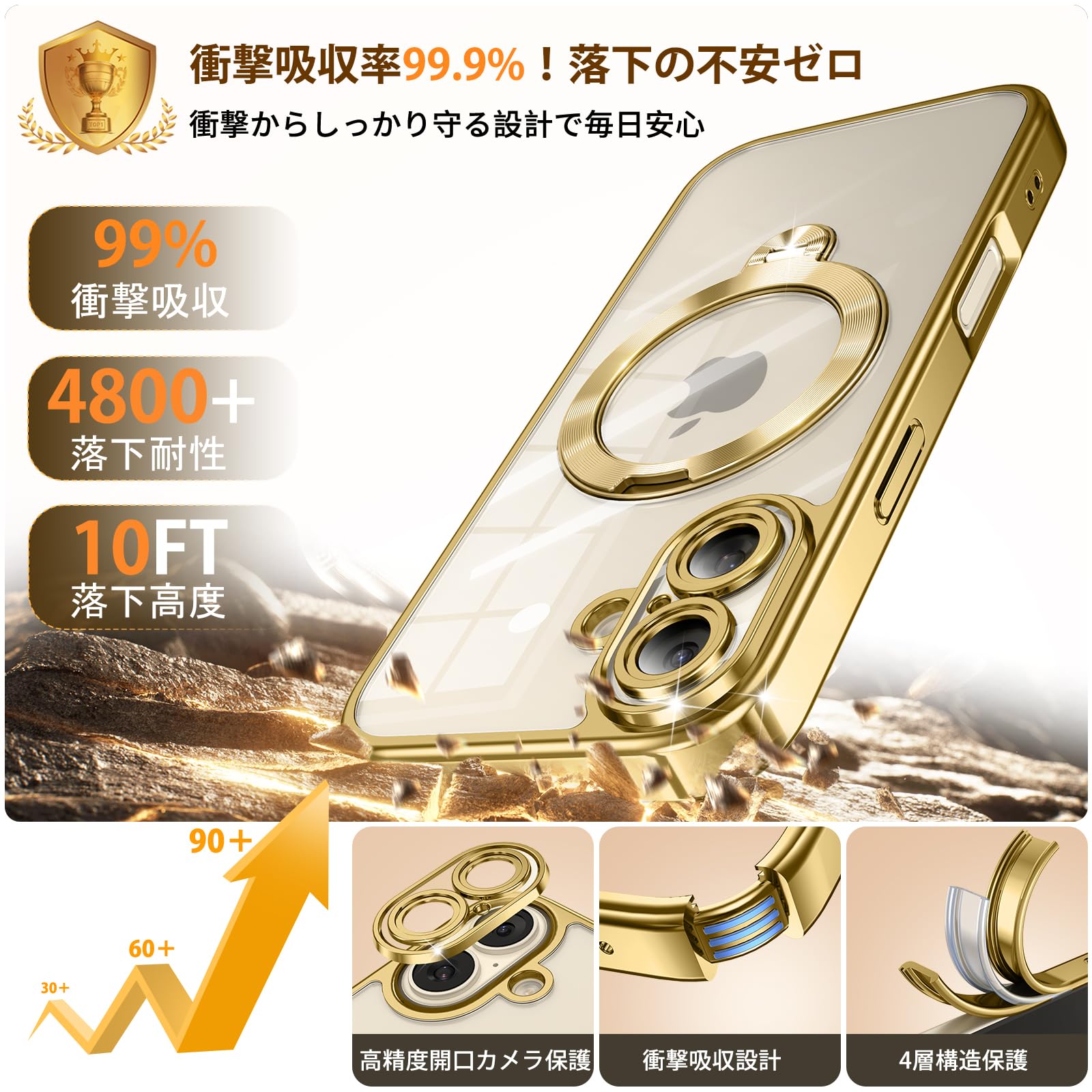 Amazon.co.jp: Gunwon iPhone 17 用 ケース メッキバンパー MagSafe